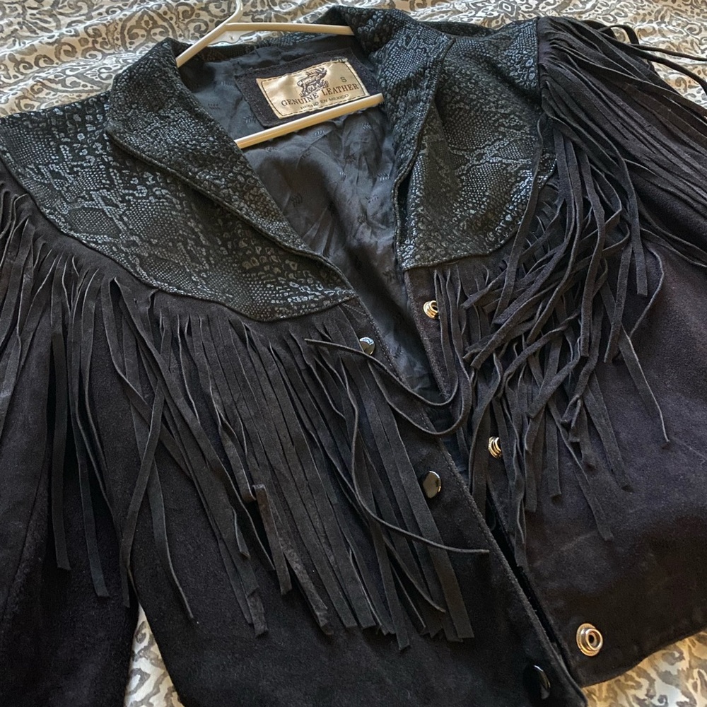 Black Fringe Women's Jacket